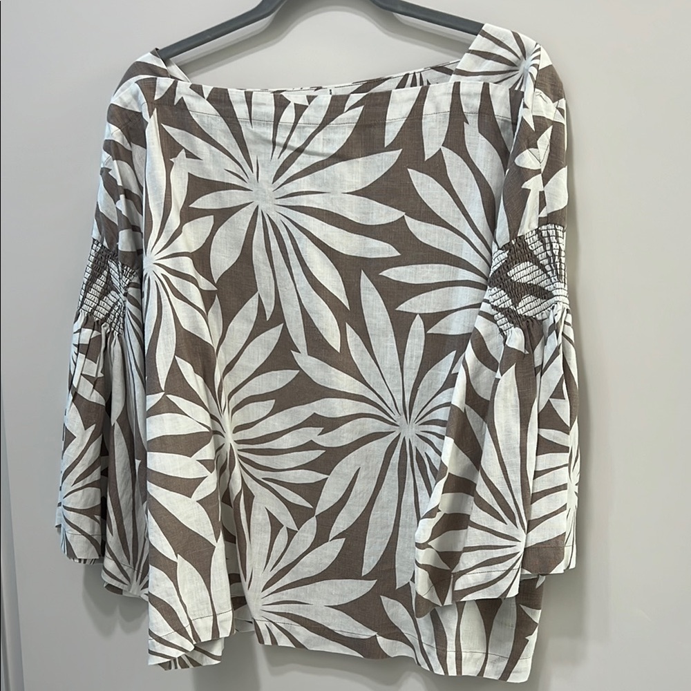 Trina Turk Black and Gray Boxy Blouse